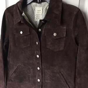 Co & Eddy 100% Suede Women's Dark Brown Leather Jacket